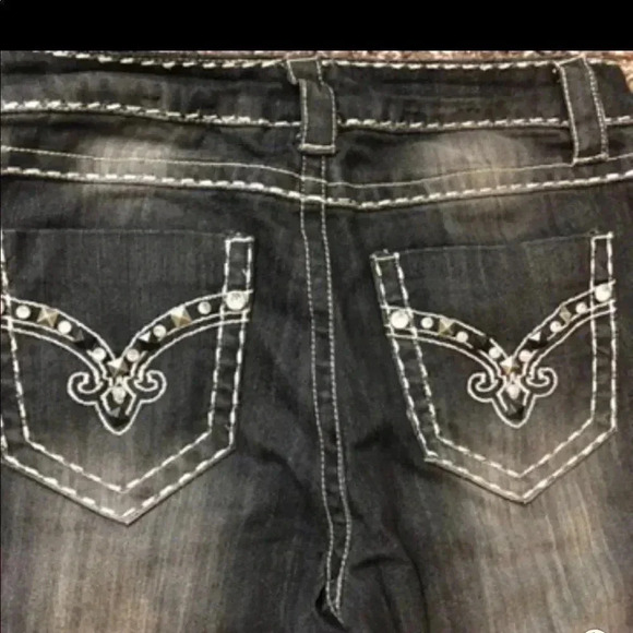 Cello vintage BLACK GRAY STUDDED BOOTCUT JEANS - Picture 4 of 9